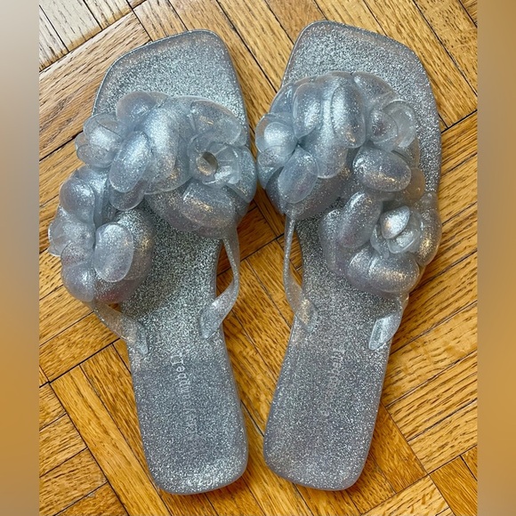 Jeffrey Campbell Floralee Women Glitter Pink Floral Jelly Sandals Size 9 NEW - Picture 10 of 10